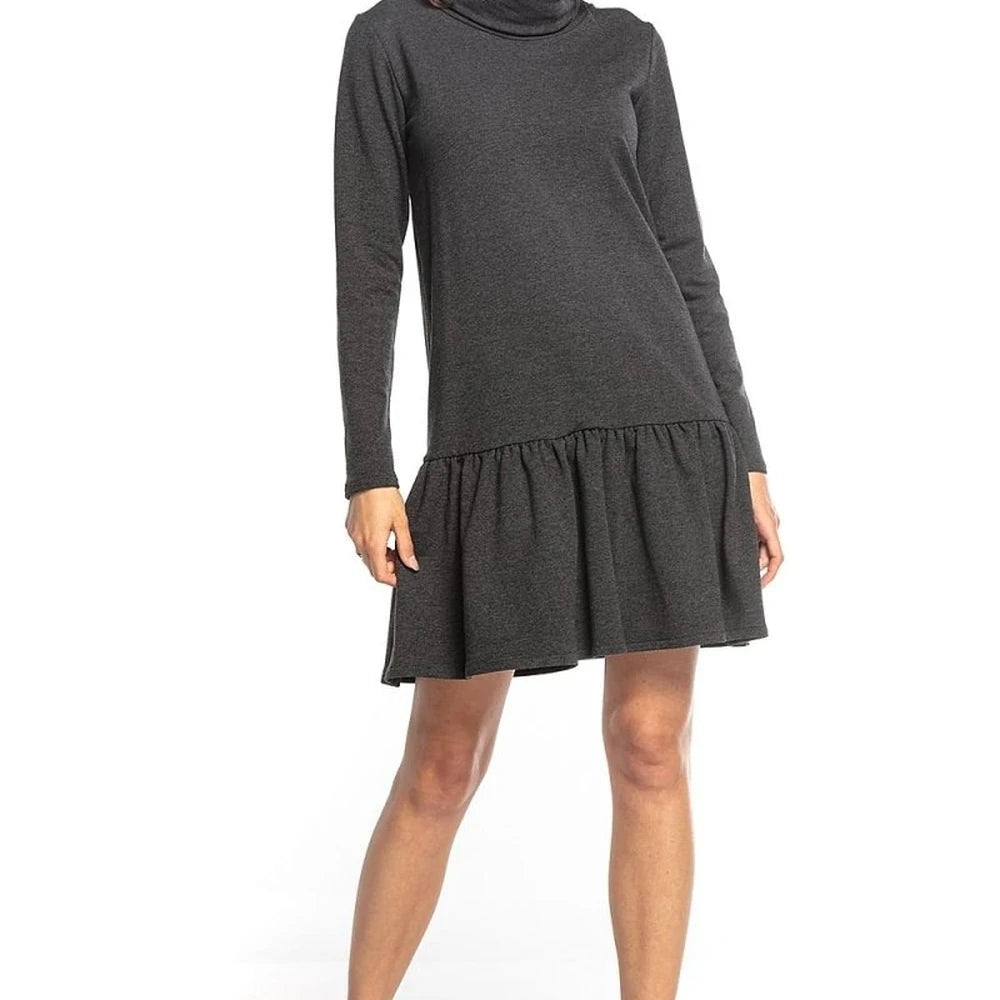 Sporty Midi Dress with Turtleneck | Tracksuit Knit