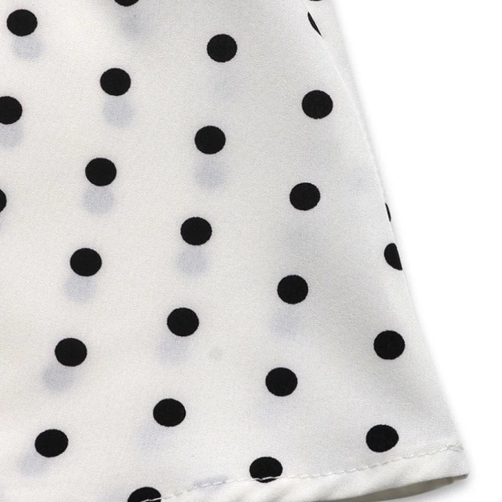 Polka Dot Midi Dress with Bow