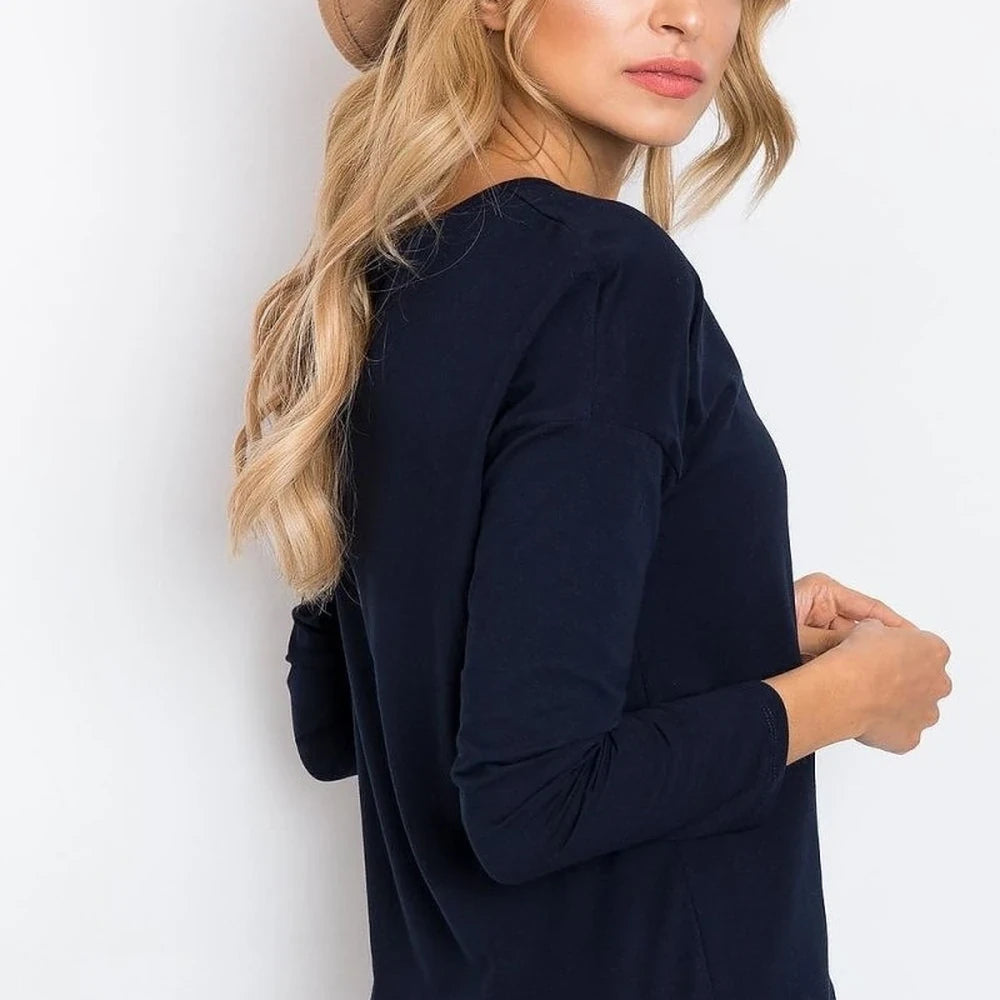 Cotton Spandex Long Sleeve Blouse