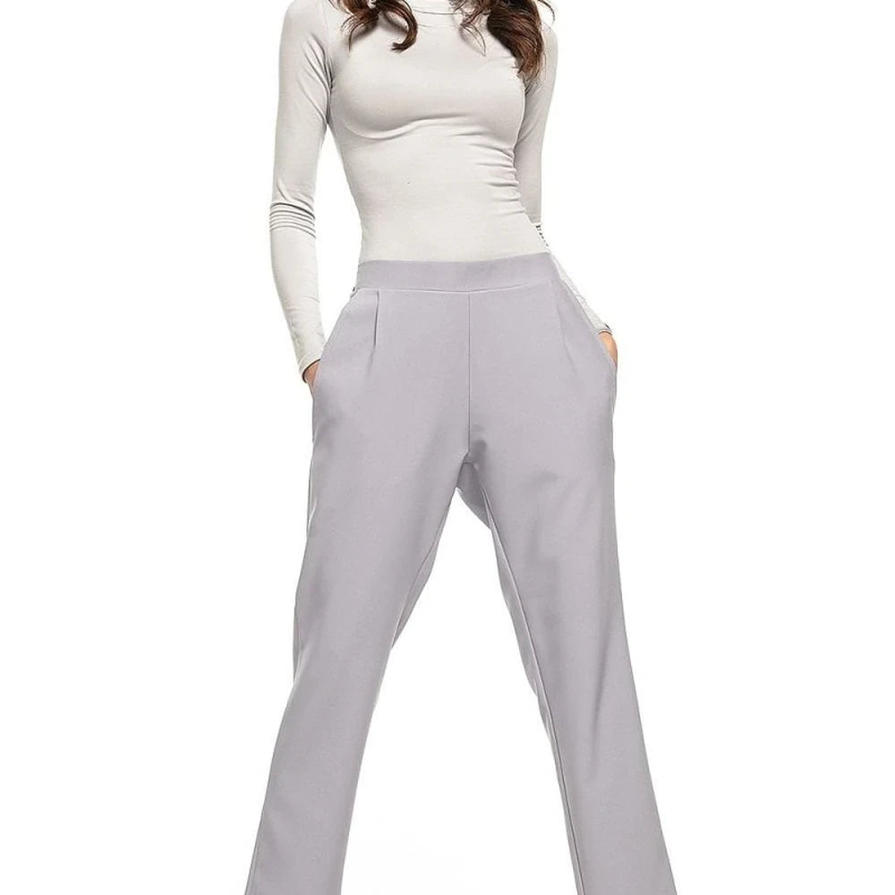 Women's Cigarette Trousers with Elastic Waist