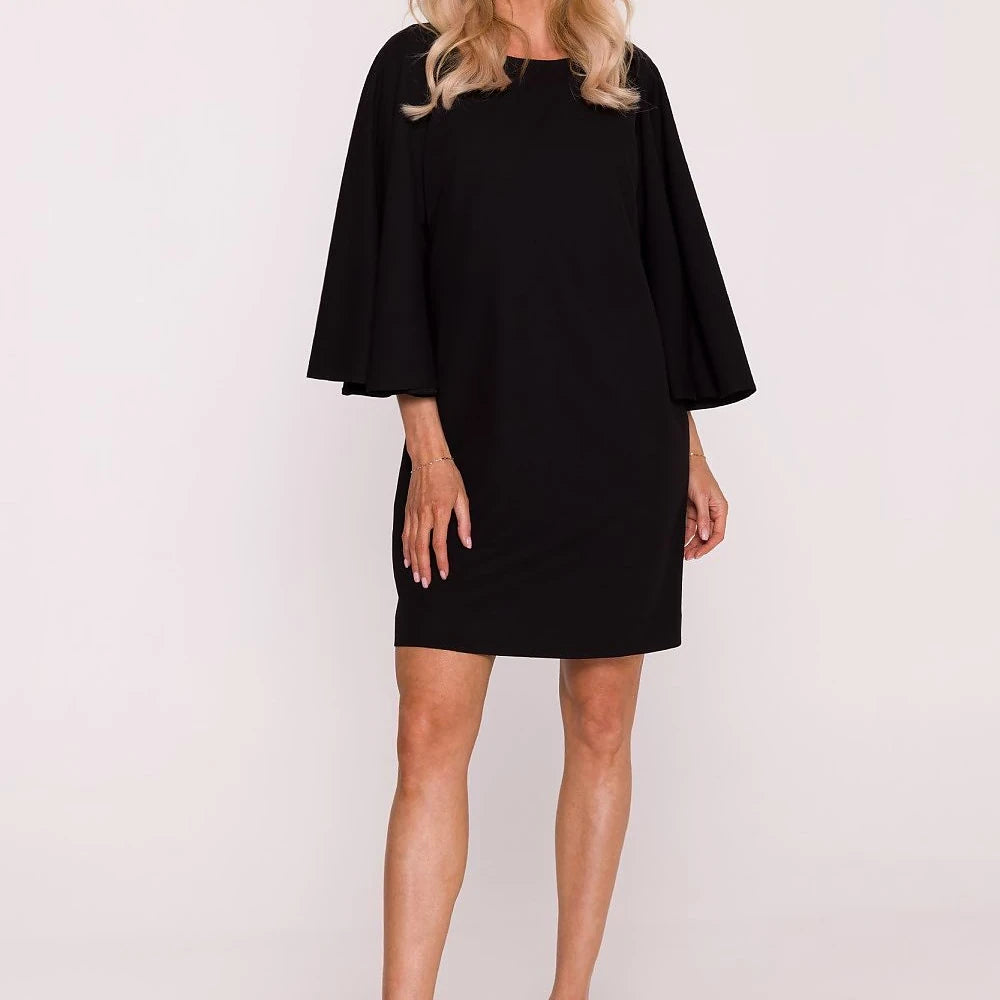 Trapeze Dress with Bat Sleeves