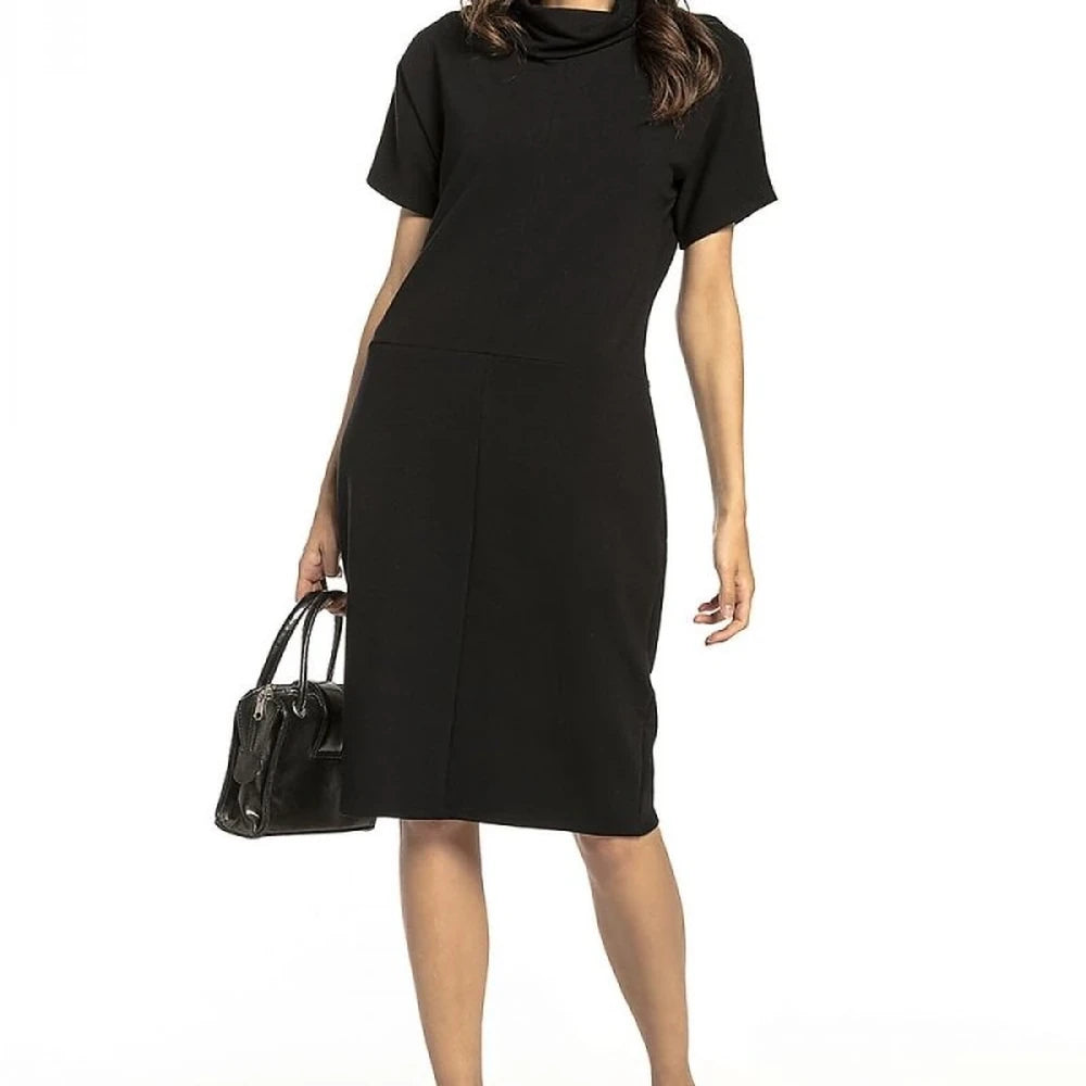 Loose Knit Turtleneck Sweatshirt Dress