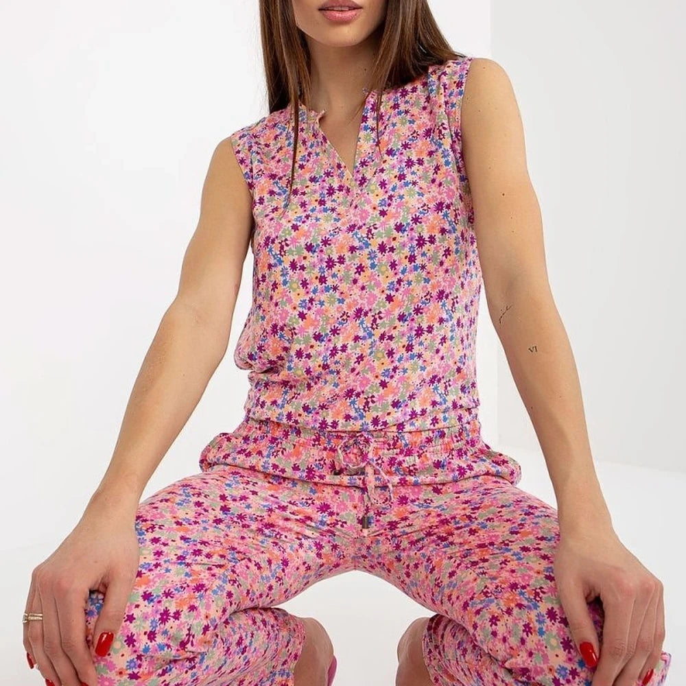 Heart Neck Sleeveless Viscose Blouse