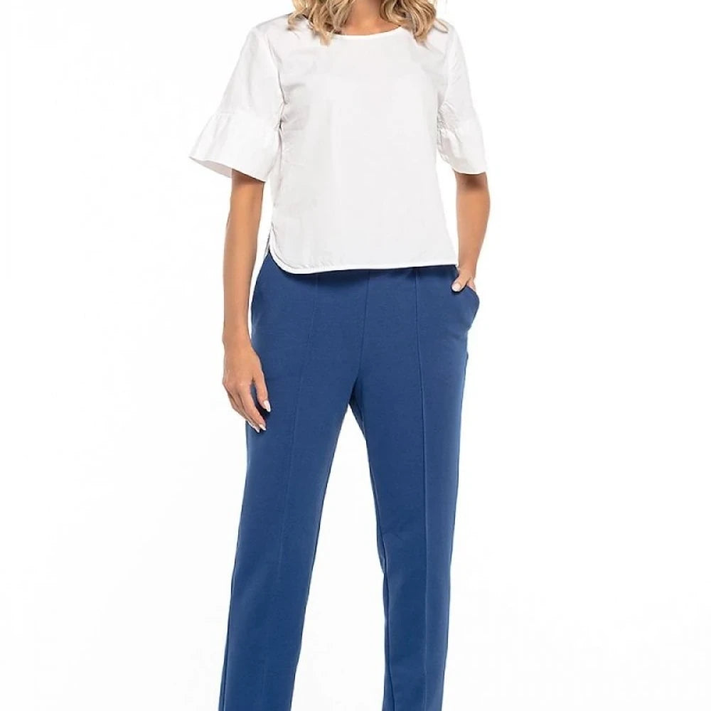 Cotton Knit Trousers with Pockets