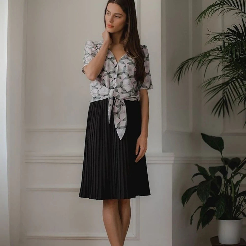 Short Sleeve Heart Neck Shirt