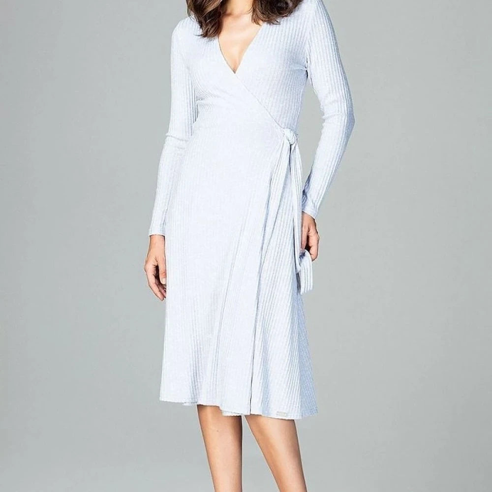 Knit Long Sleeve Knee-Length Day Dress