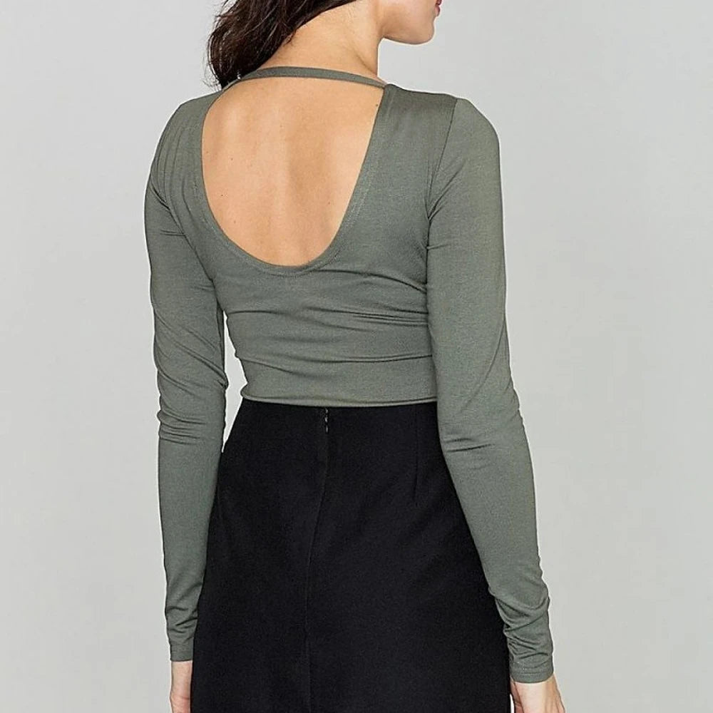 Women's Long Sleeve Bodysuit with Tulle