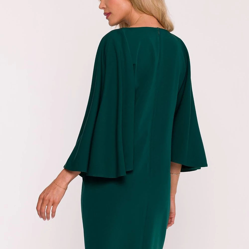 Trapeze Dress with Bat Sleeves
