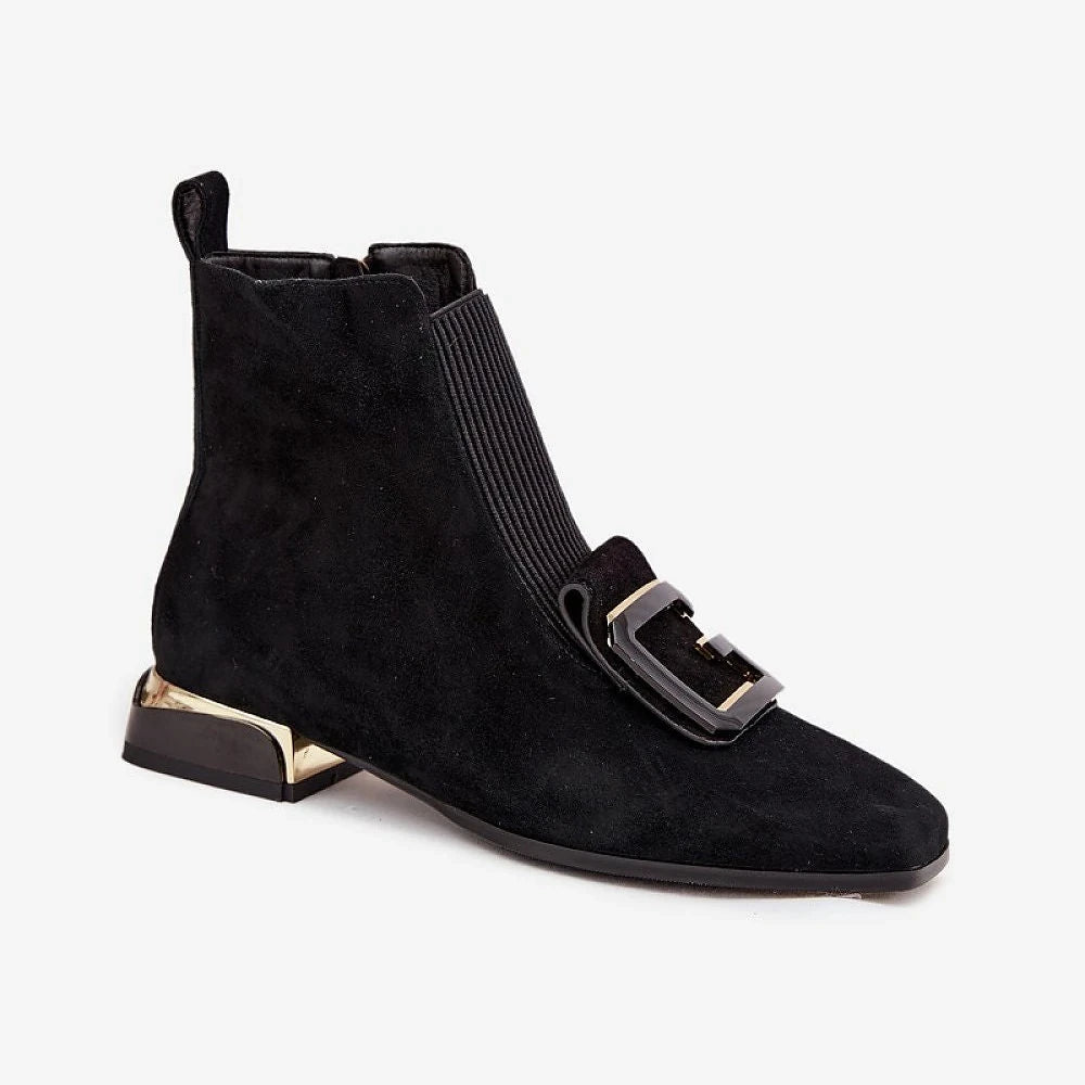 Women's Black Suede Ankle Boots