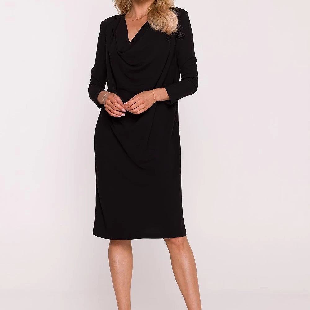 Violet Pencil Dress with Water Neckline