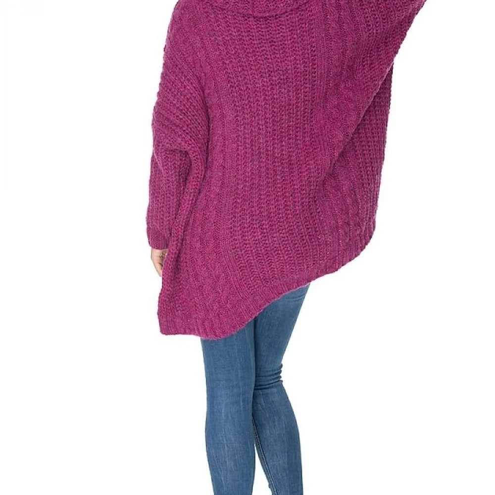 Oversize Wool Blend Turtleneck Sweater