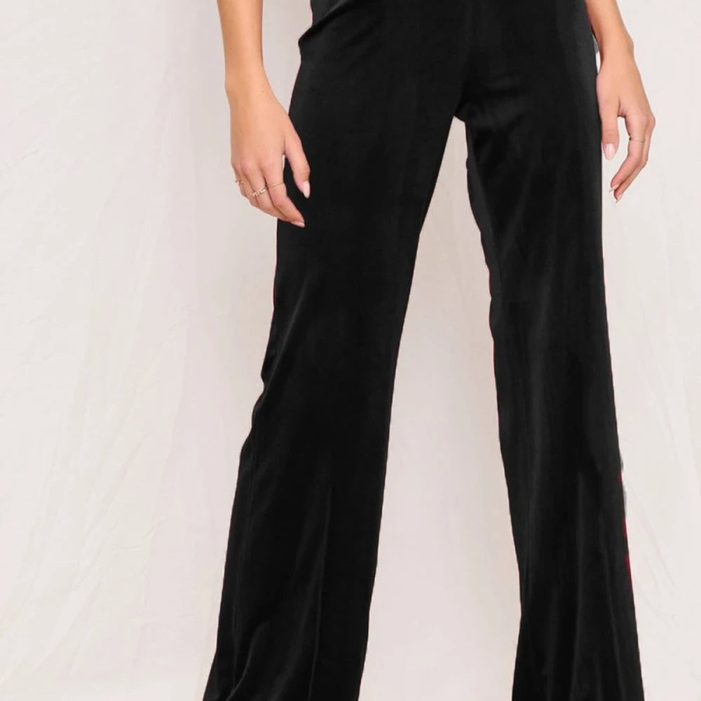 High Waist Polyester Spandex Pants - Deep Teal