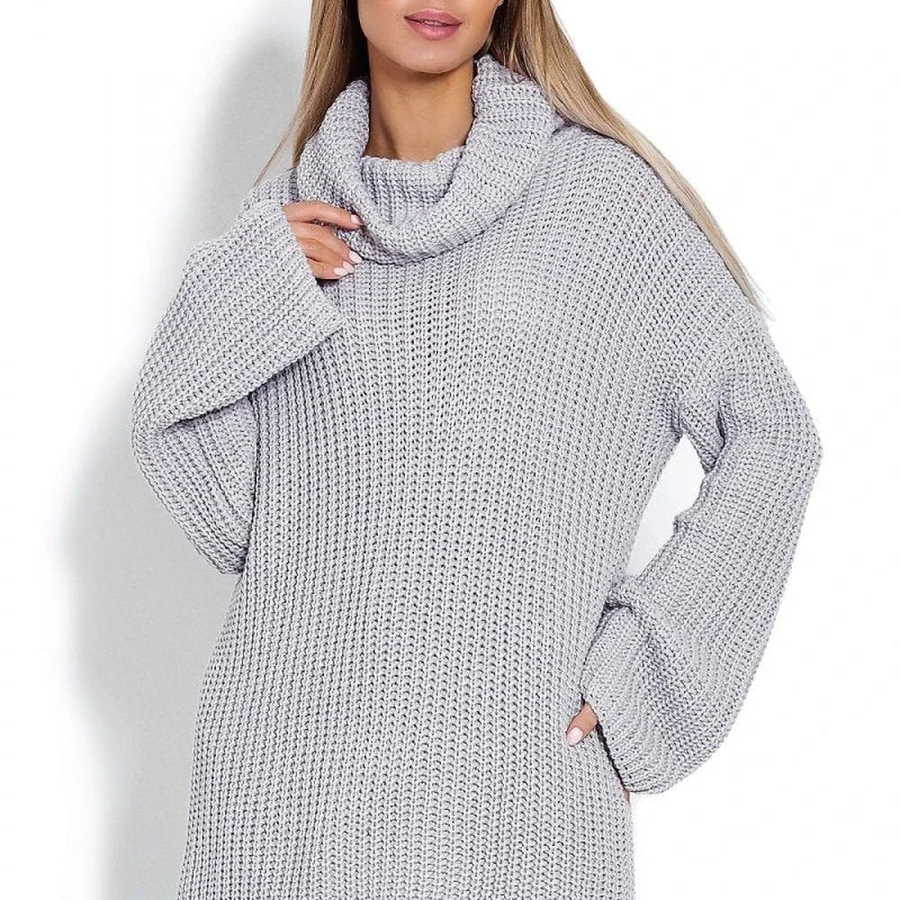 Oversize Jumper with Turtleneck and Flared Sleeves