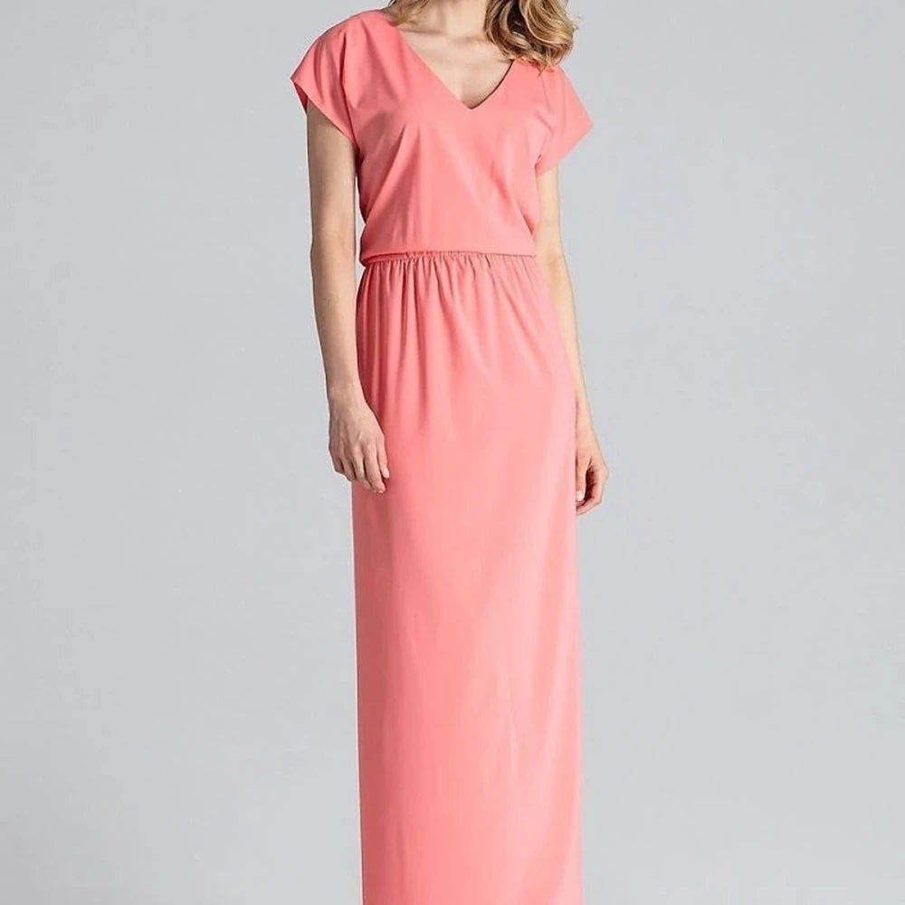 Light Maxi Dress with V-Neck
