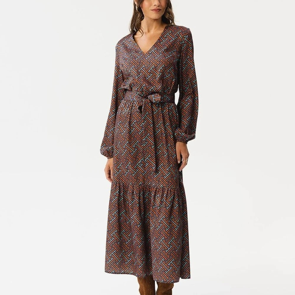 Stylove Geometric Print Maxi Dress