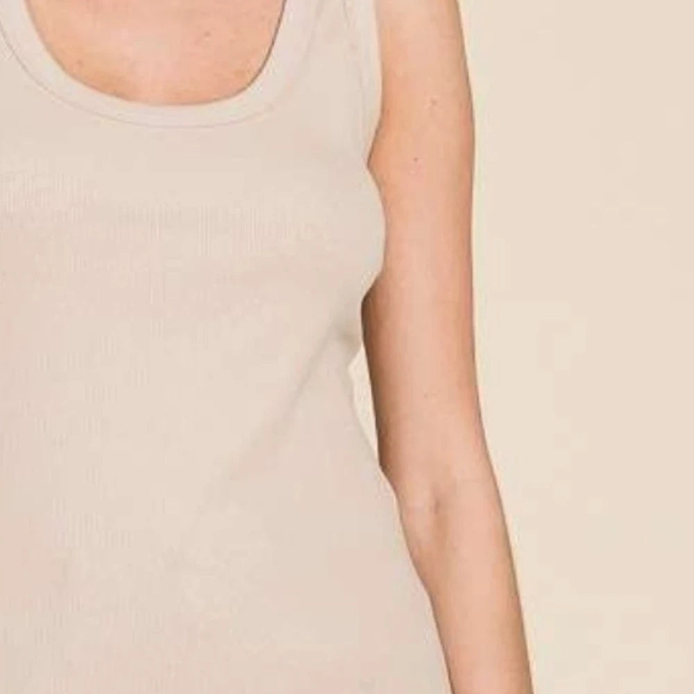 Women's Ribbed Scoop Neck Tank Top