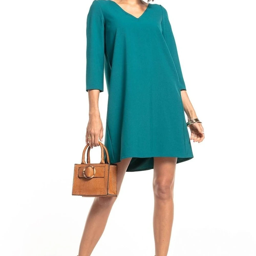 Day Dress with Short Sleeves and Belt