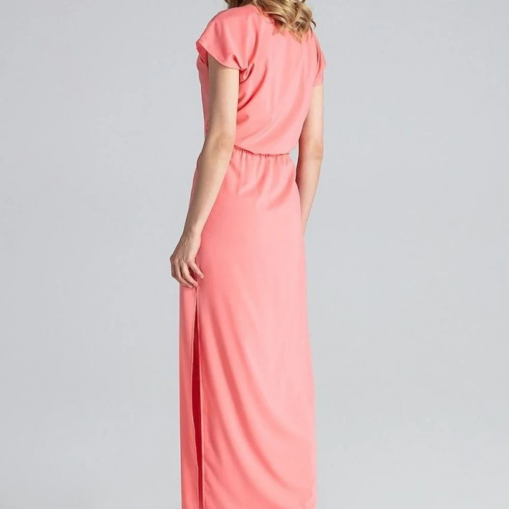 Light Maxi Dress with V-Neck