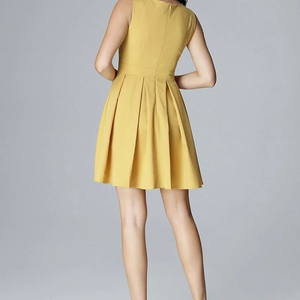 Fitted Cocktail Dress with Flared Skirt