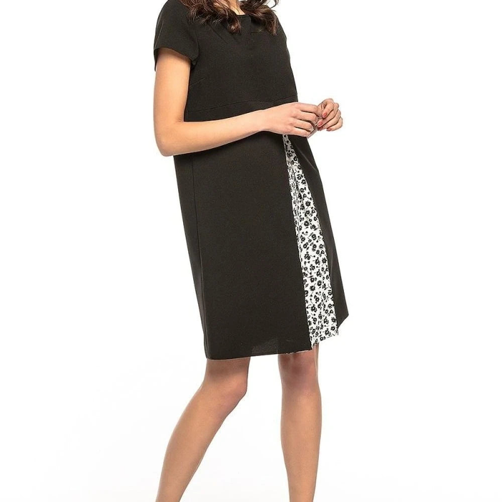 Floral Print Day Dress with Counter-Fold