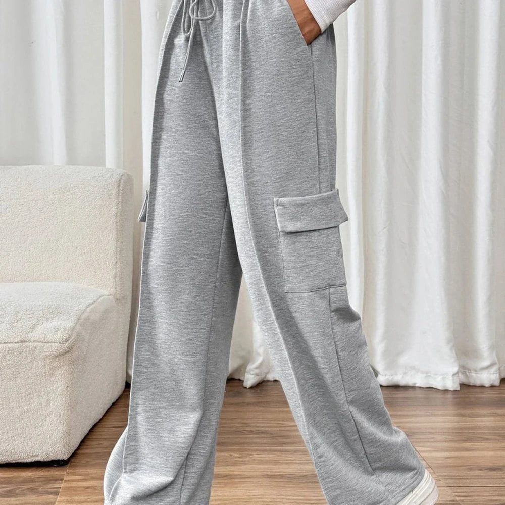 Perfee Drawstring Wide Leg Pants