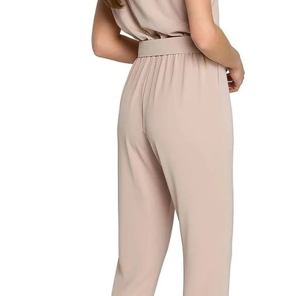 Loose Fit Jumpsuit with Belt and Buckle