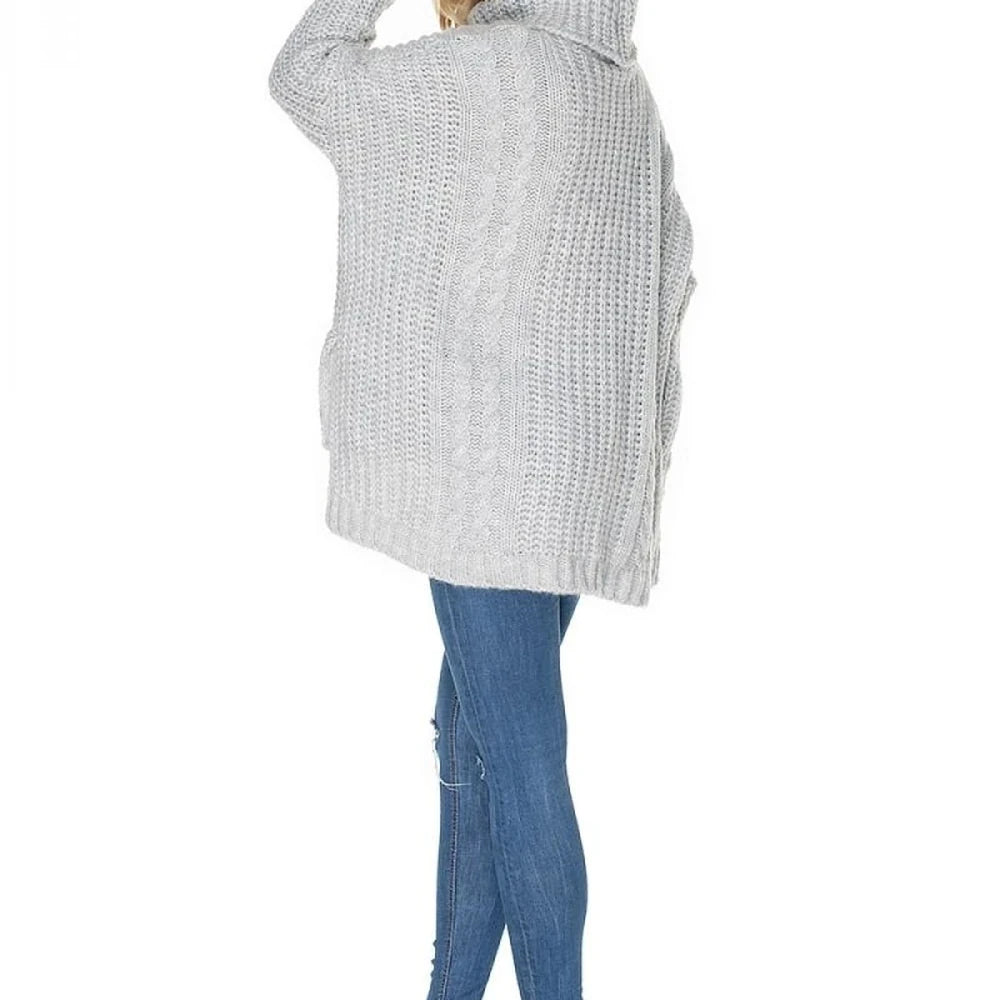Oversize Wool Blend Turtleneck Sweater