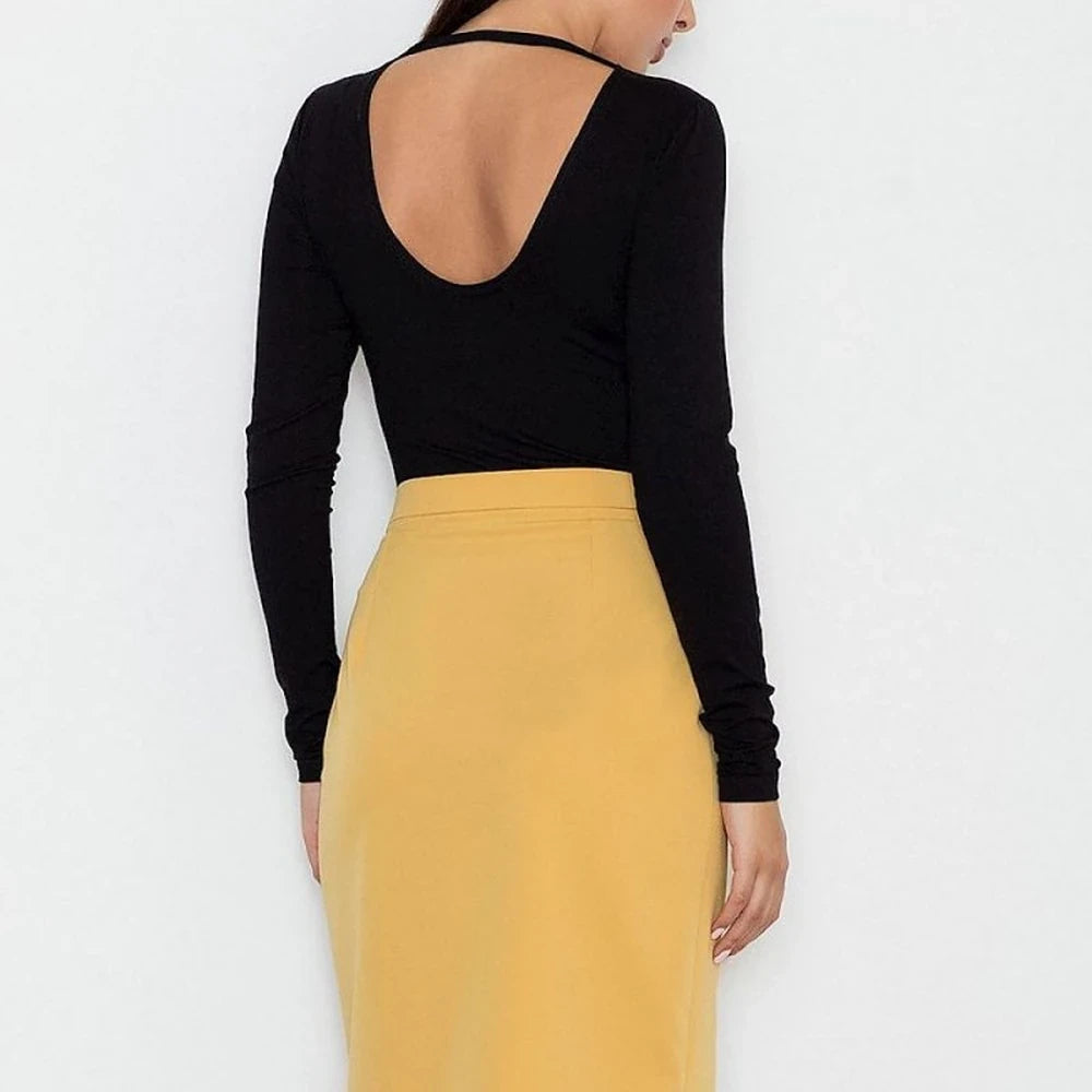 Cotton Blend Skirt with Front Flap