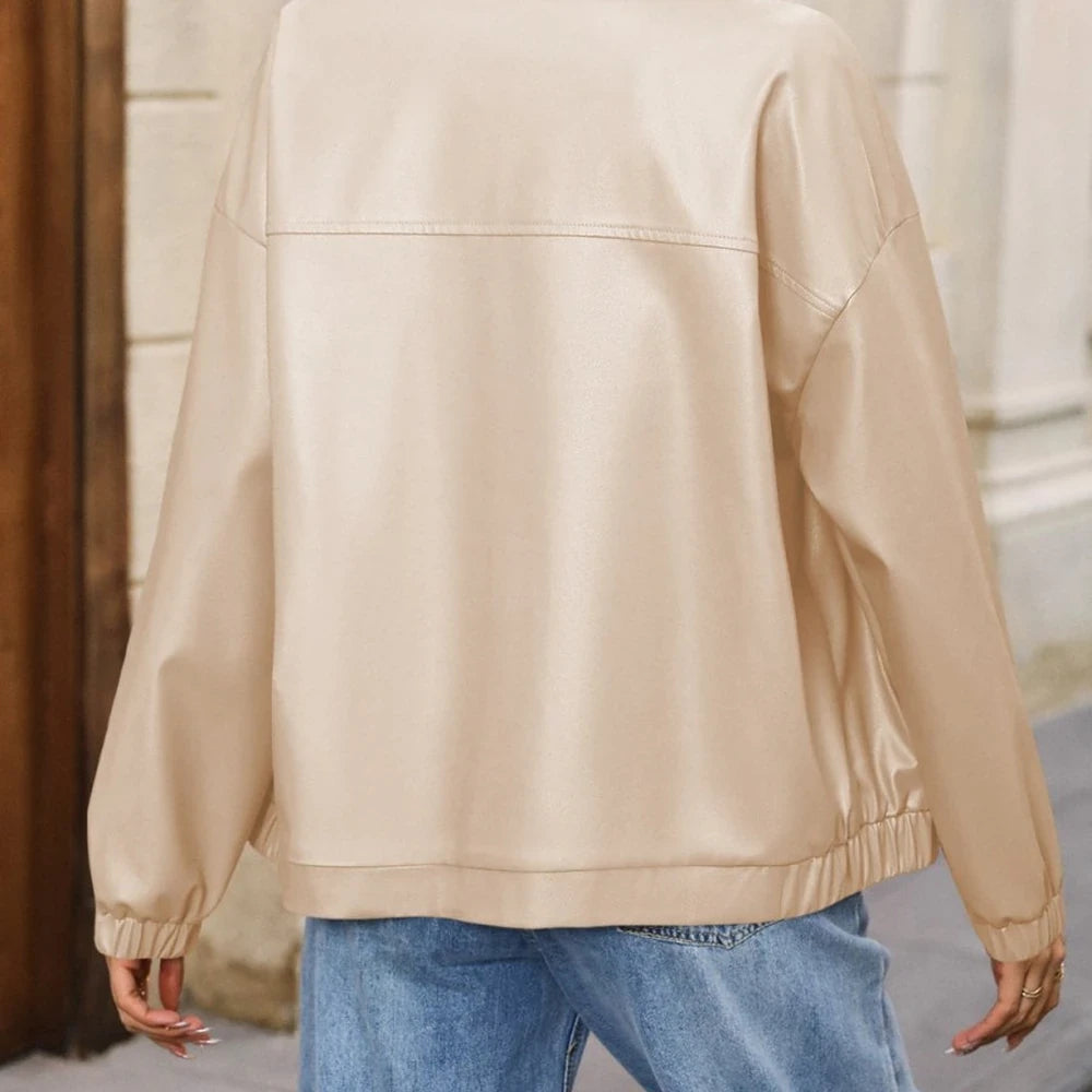 Women's Zip-Up Dropped Shoulder Jacket