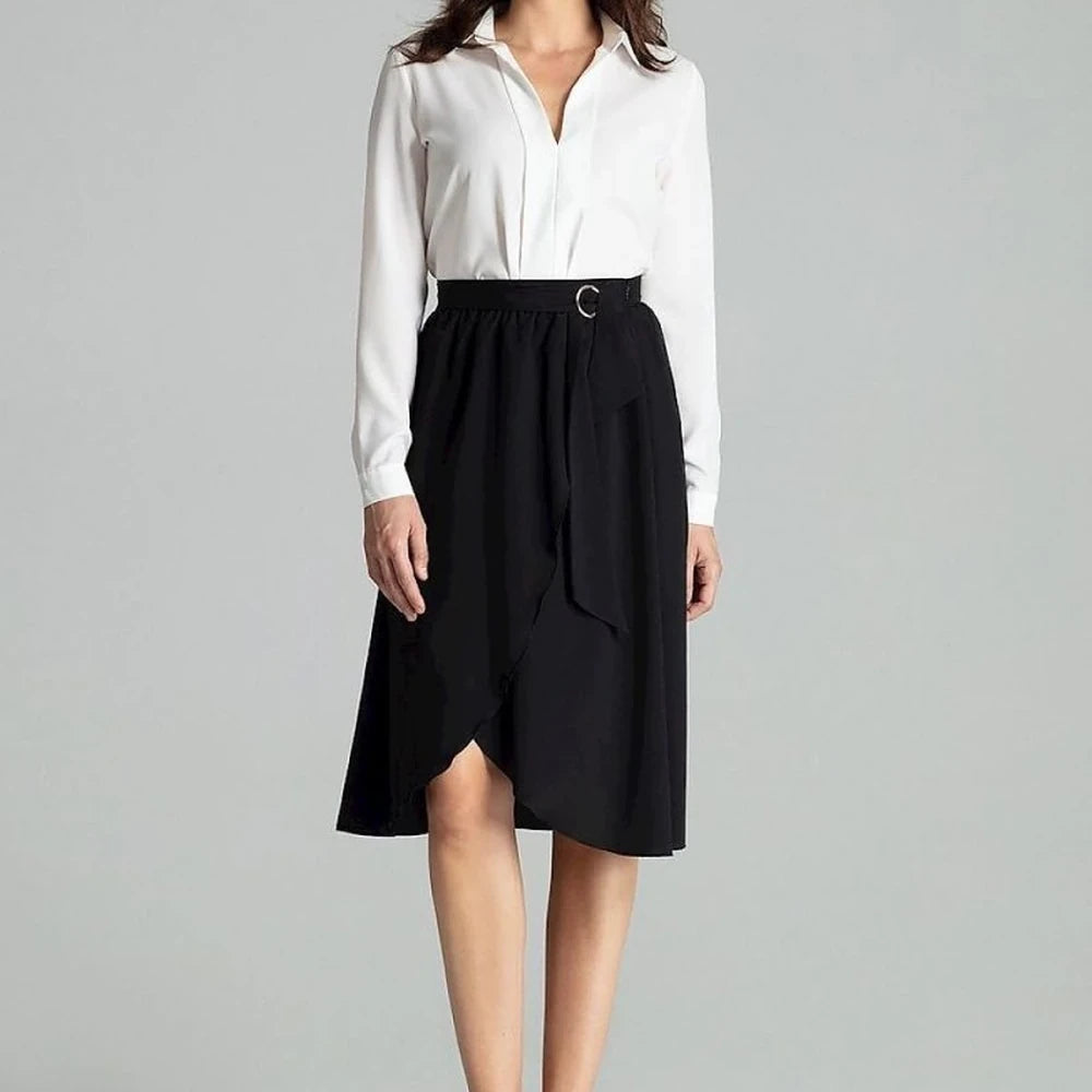 Floral Pleated Midi Skirt with Belt