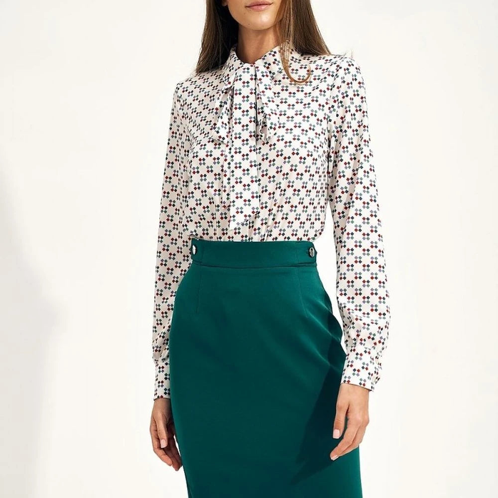 Women's Long Sleeve Bow Detail Shirt