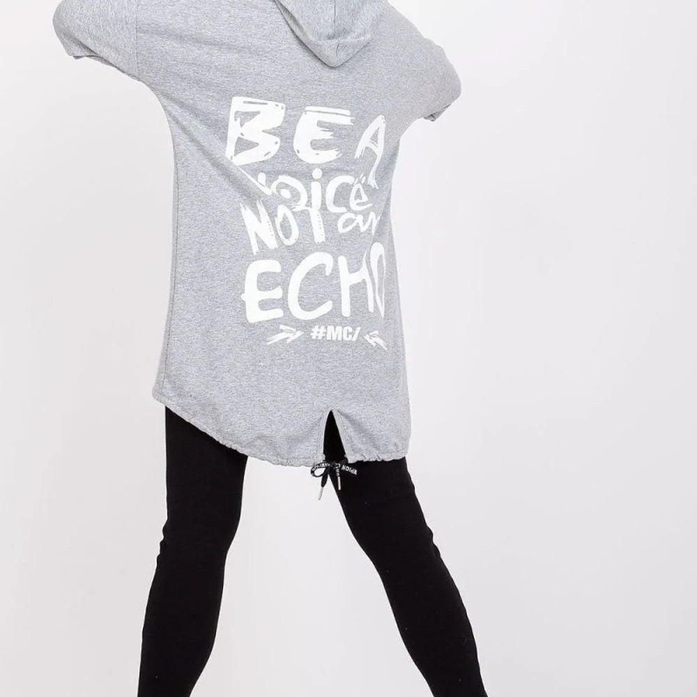 Extended Cut Hooded Sweatshirt with Kangaroo Pocket