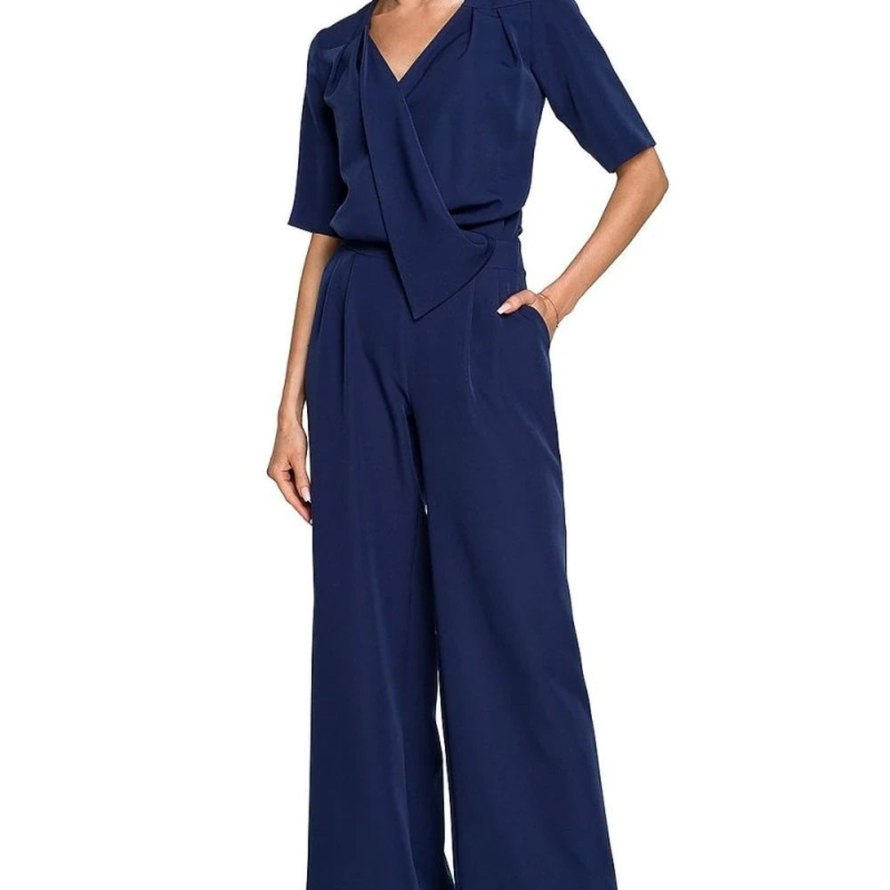 Wide Leg Trouser Suit with Elbow Sleeves