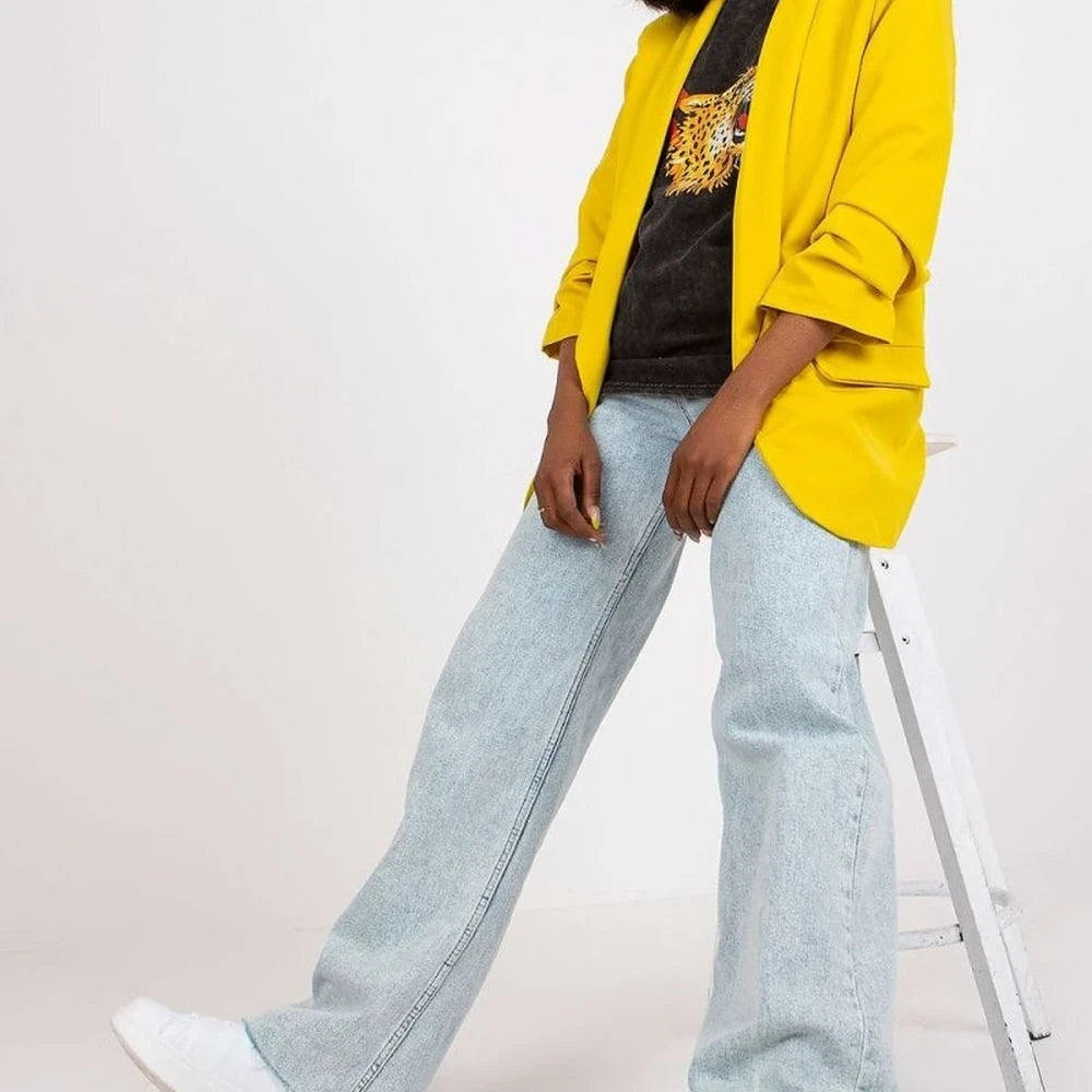 Women's Lined 3/4 Sleeve Unbuttoned Jacket
