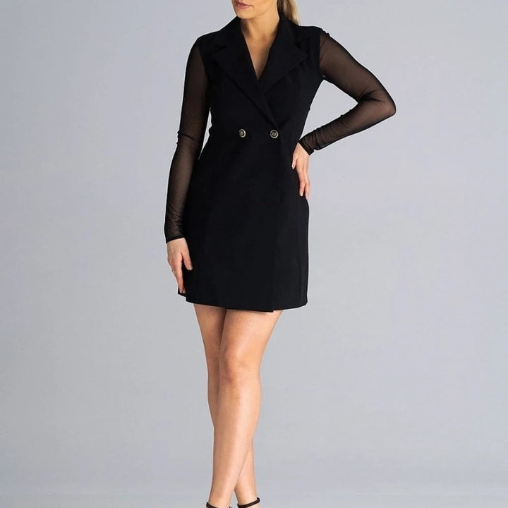 Short Jacket Dress with Mesh Back