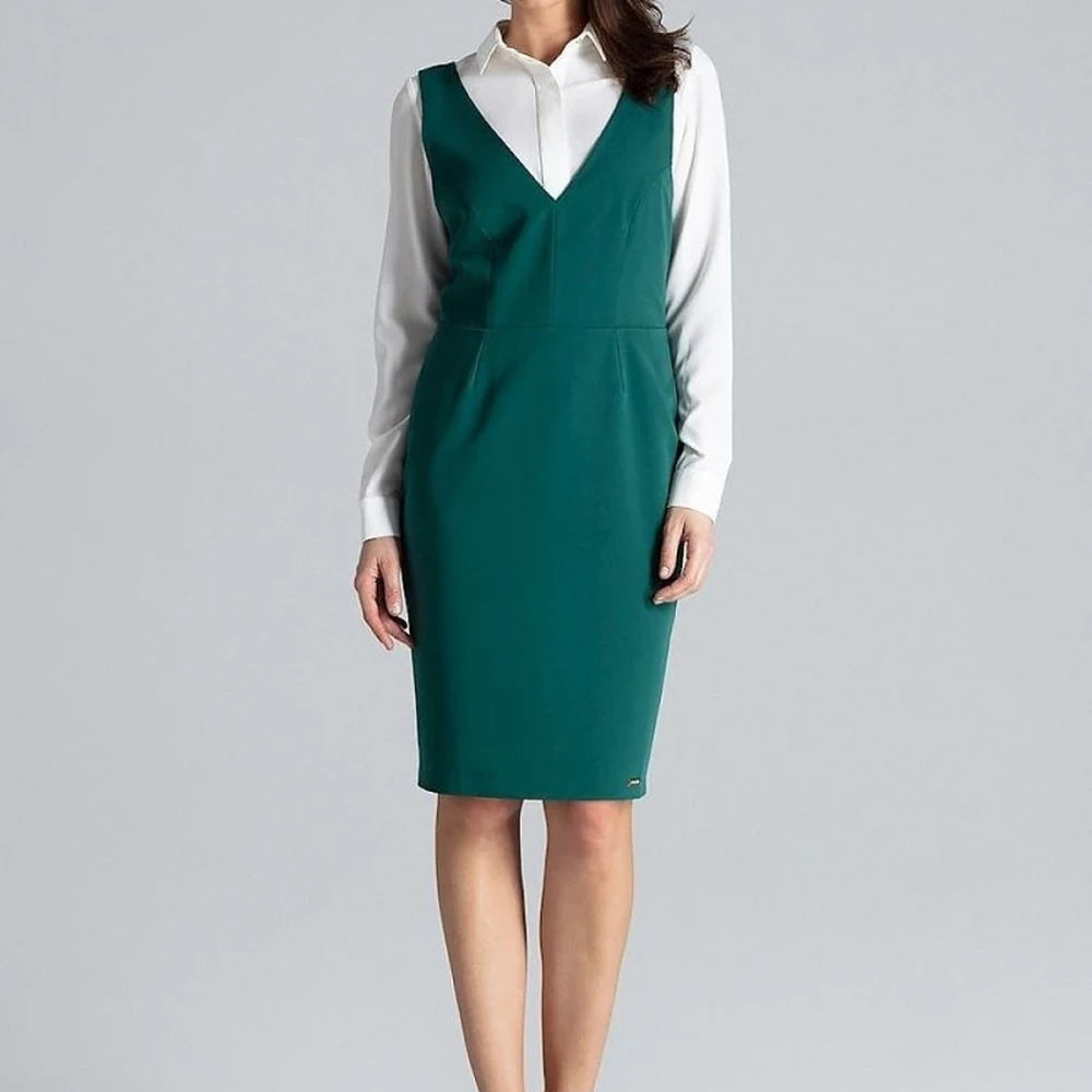 Sleeveless Midi Dress with Open Back
