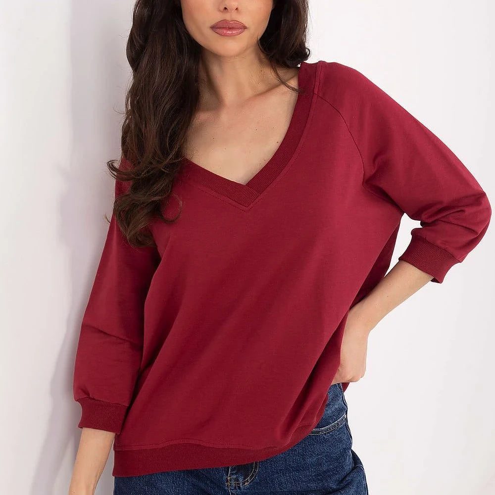 Loose Fit Sweatshirt - Cotton Spandex Blend