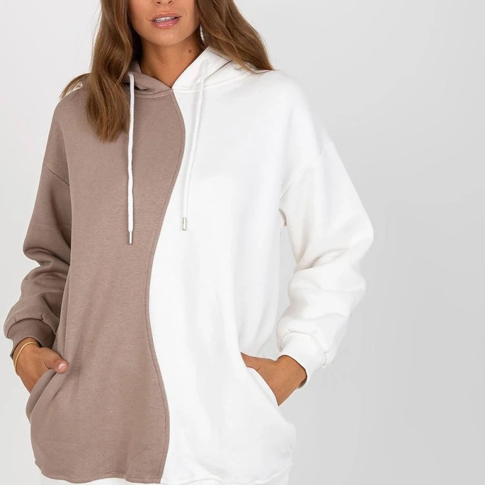 Women's Two-Color Hooded Sweatshirt
