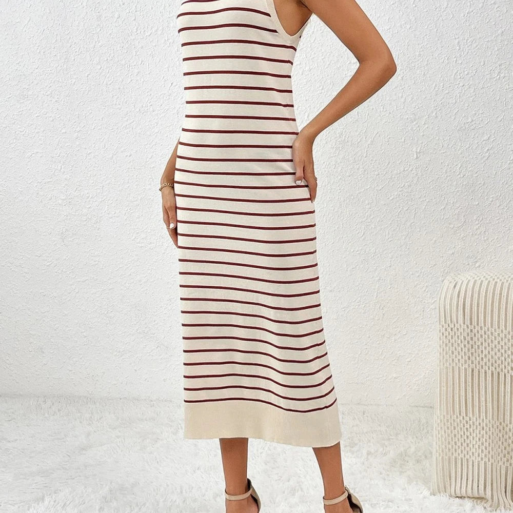 Round Neck Midi Knit Dress
