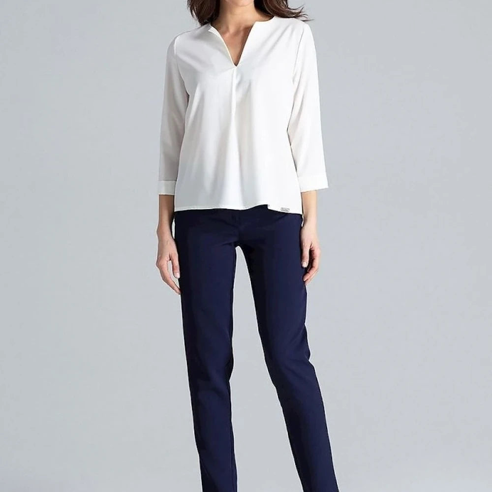 Women's Long Sleeve Pleated Blouse