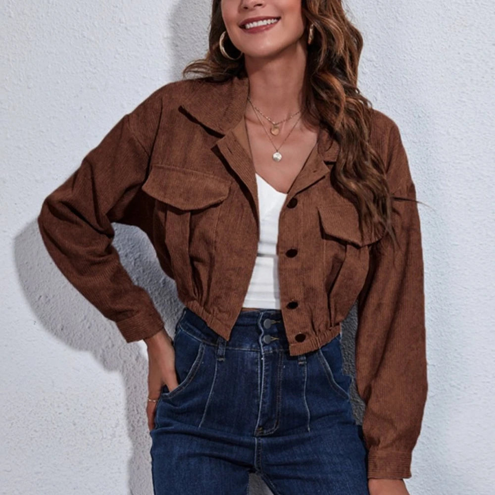 Collared Buttoned Single-Breasted Jacket