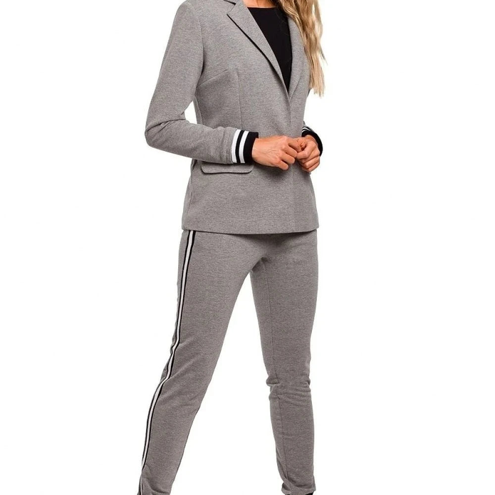 Classic Collar Jacket with Ribbed Finish
