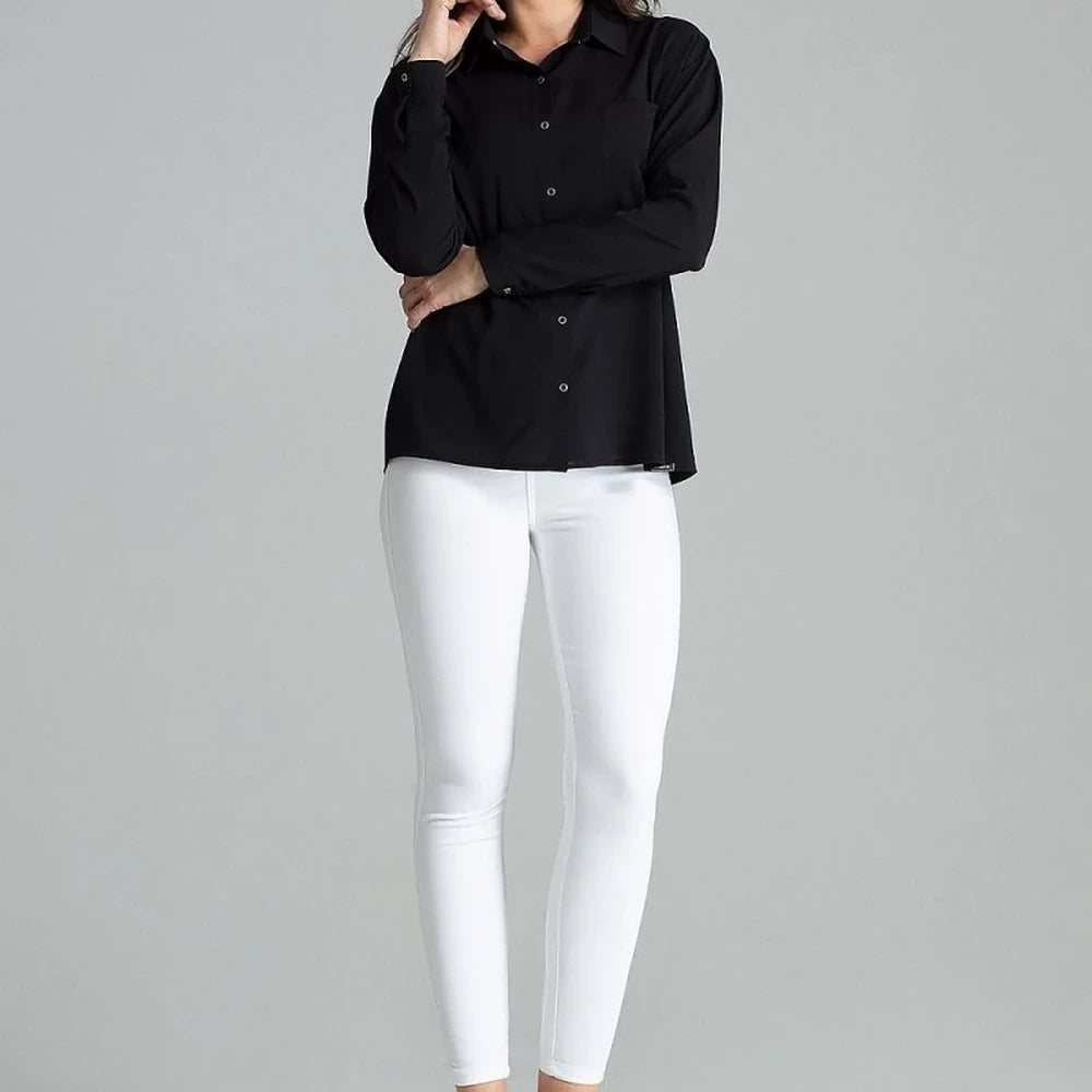 Long Sleeve Button-Up Shirt with Pocket