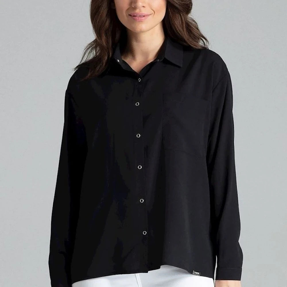 Long Sleeve Button-Up Shirt with Pocket