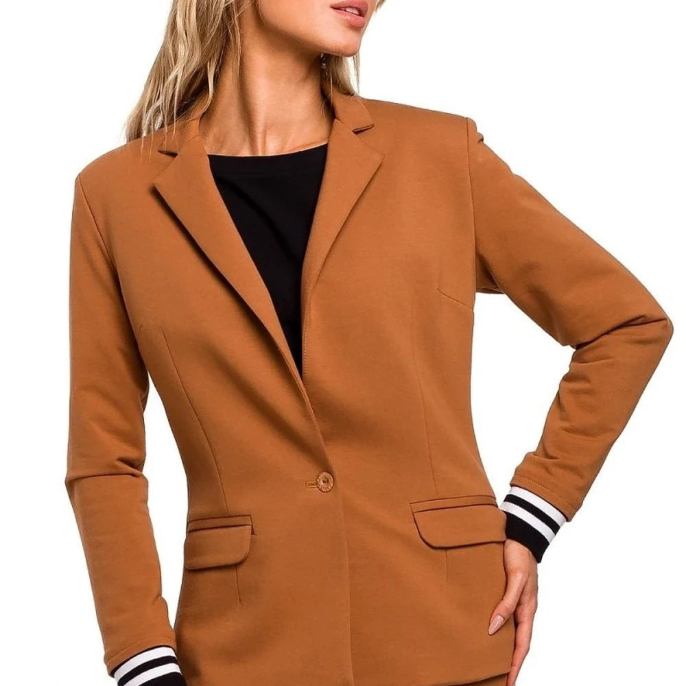 Classic Collar Jacket with Ribbed Finish