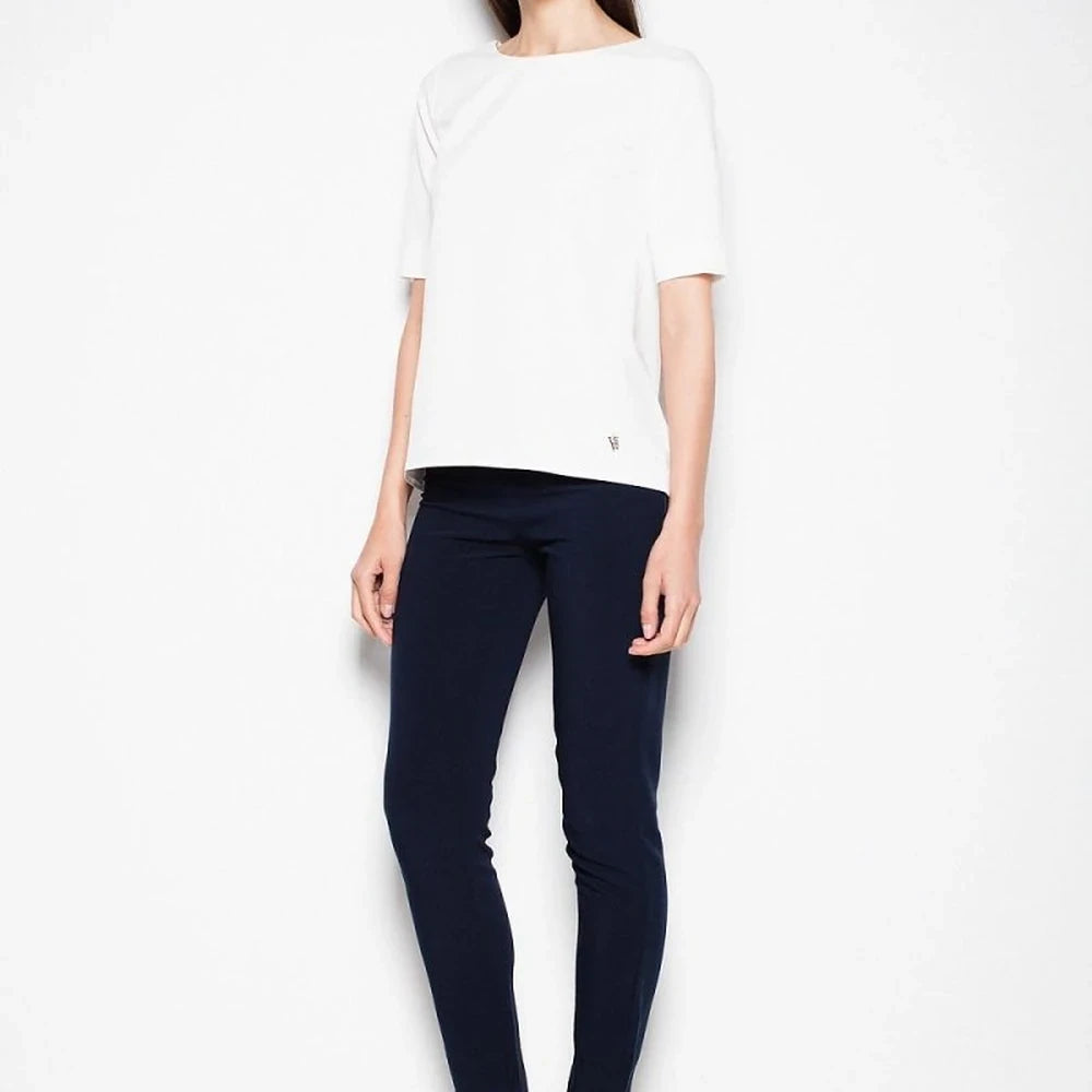 Short Sleeve Cut-Out Back Blouse