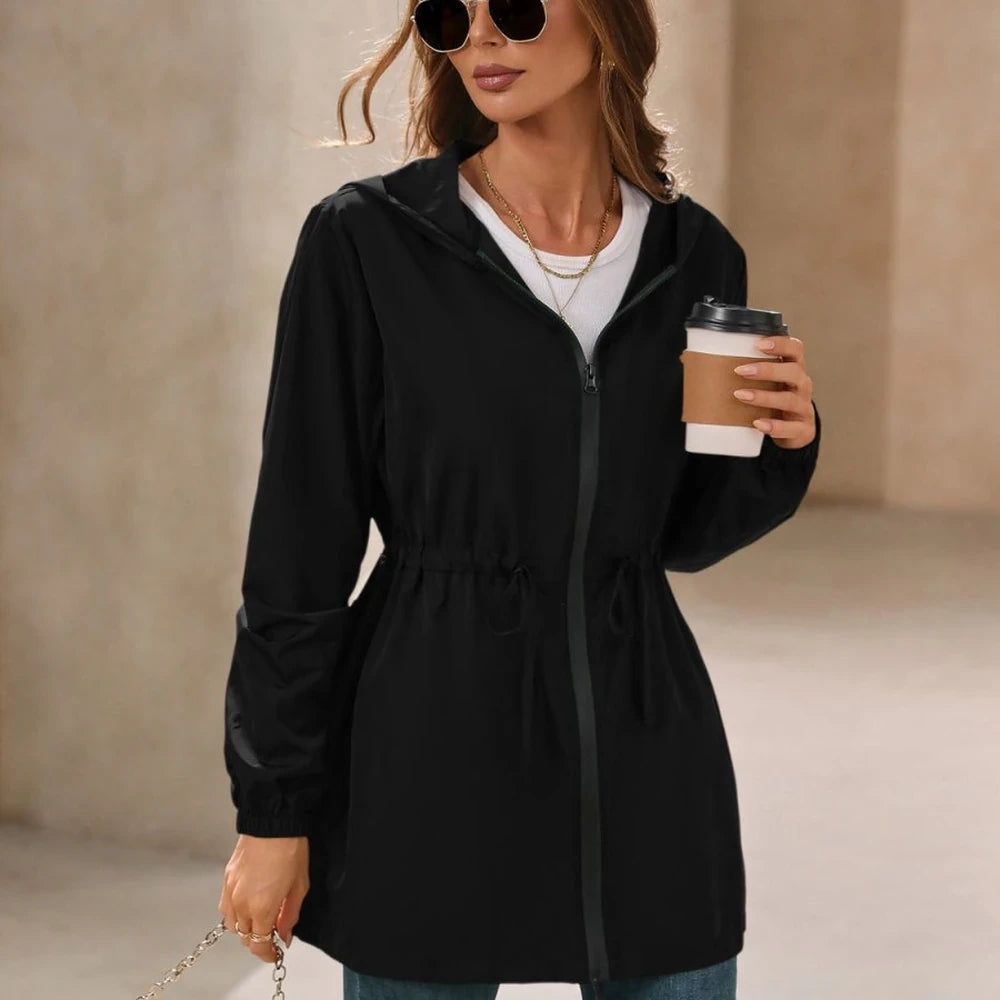 Waterproof Long Sleeve Hooded Windbreaker