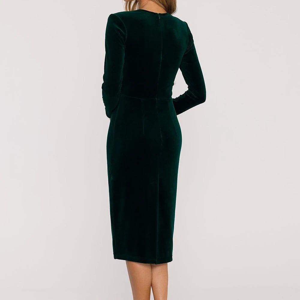 Velvet Sweetheart Neck Pencil Dress