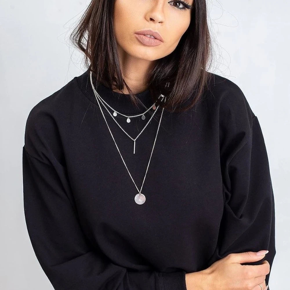 Women's Long Sleeve Stand Collar Sweatshirt