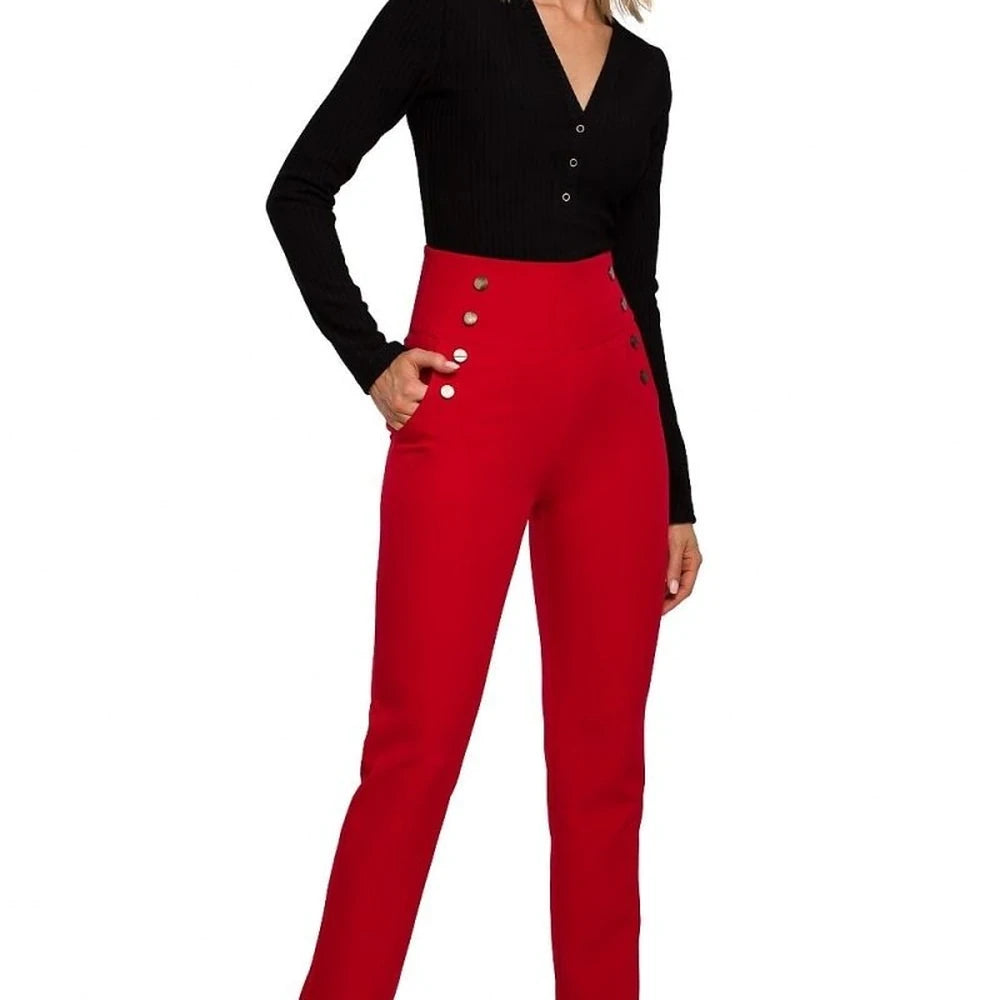 Slim Fit High Waist Trousers